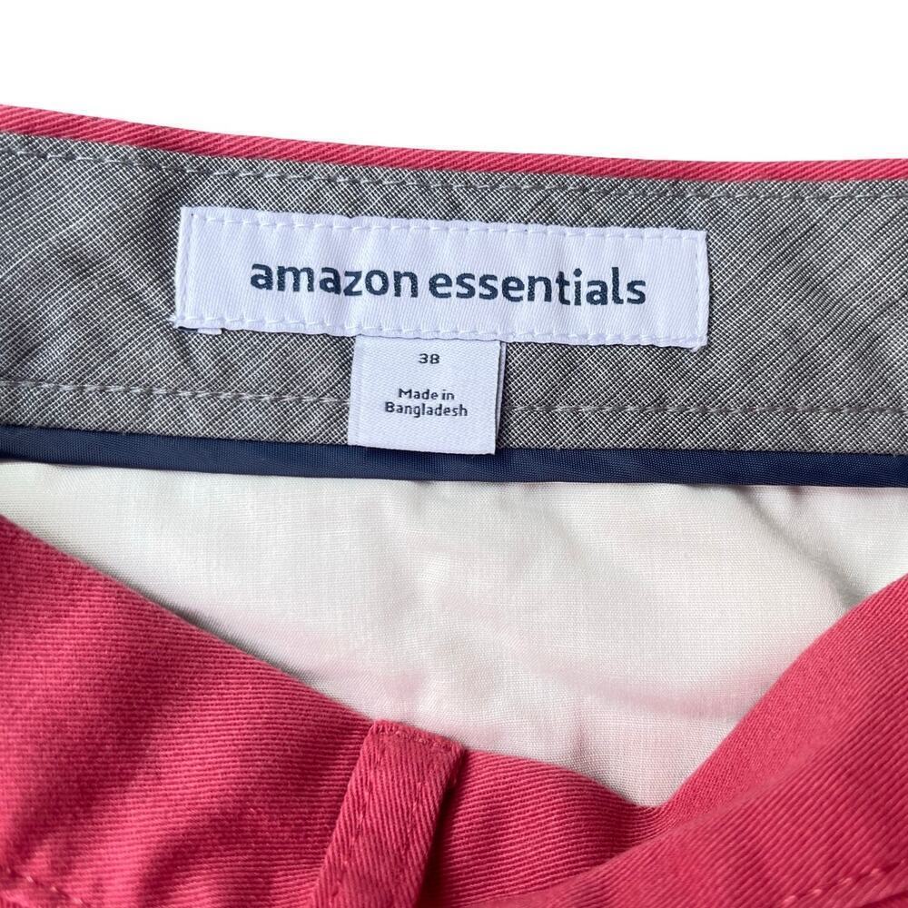 Amazon Essentials Men’s Slim Fit 9" Chino Shorts Washed Red NWT - Size 38 - Picture 4 of 13